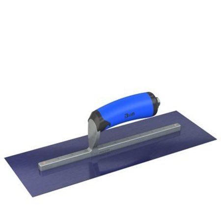 BON TOOL Ultra Flex Blue Steel Finishing Trowel - Square End 14" x 5" with Comfort Wave Handle 67-322